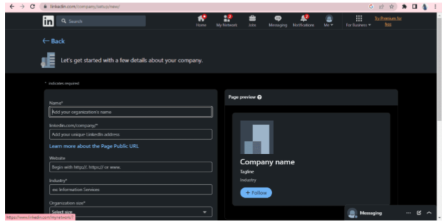 linkedin business profile